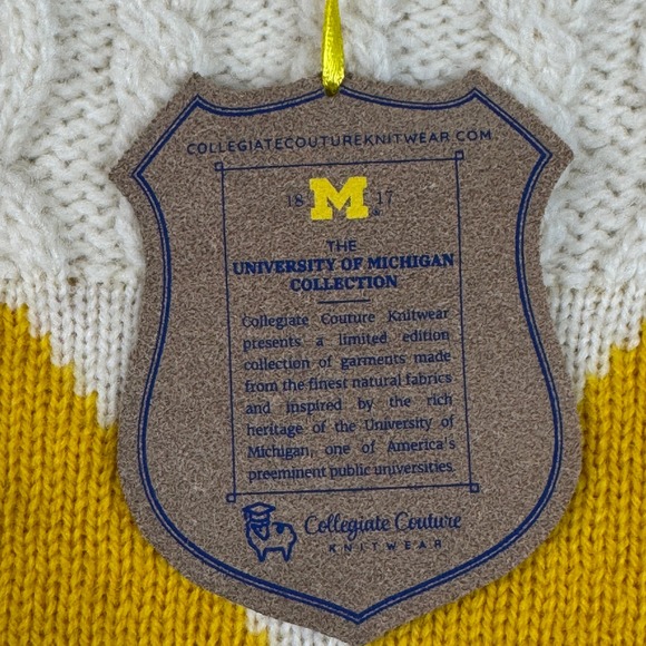 NWT Collegiate Couture University of Michigan 100% British Wool Sweater XXL - Picture 2 of 11